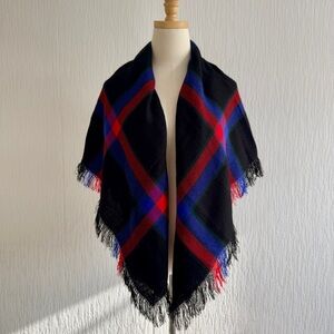 Vintage St. Michael Plaid Square Scarf